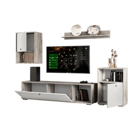 мс для гостиной Нанси ТБ-500 дуб крафт серый/софт айвори