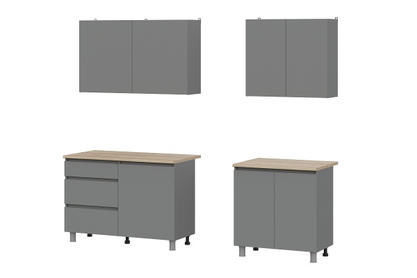 Кухонный гарнитур "Денвер" 2,0м Графит серый/Дуб Сонома