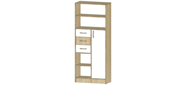 Шкаф стеллаж Буратино Дуб Сонома / Белый