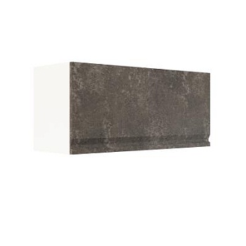 Шкаф верхний горизонтальный ШВГ 800 Корпус: ЛДСП белый 16мм; фасад: фрезеровка Бруклин, МДФ бетон коричневый 16мм