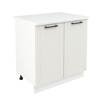 Шкаф нижний ШН 800 Корпус: ЛДСП белый 16мм; фасад: фрезеровка Кельн, МДФ софт айвори 16 мм