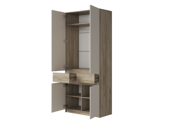 БОСТОН ШК-001 Шкаф 2-ств. ЛДСП (Комплект) Дуб крафт серый / Кашемир