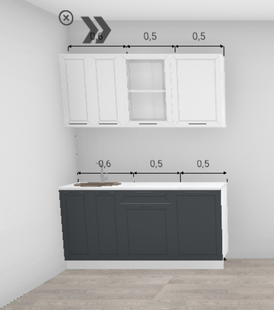 Кухня Кельн софт пломбир / Софт маренго (низ) 1,6 м (9419)