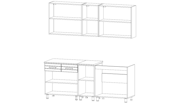 Кухня Марта 2м Белый / Графит Кухня Марта 2м Белый / Графит