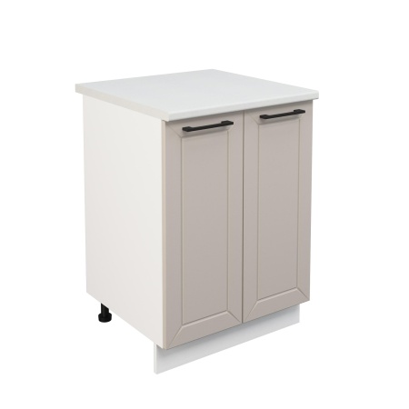 Шкаф нижний ШН 600 Корпус: ЛДСП белый 16мм; фасад: фрезеровка Кельн, МДФ софт бланж 16мм