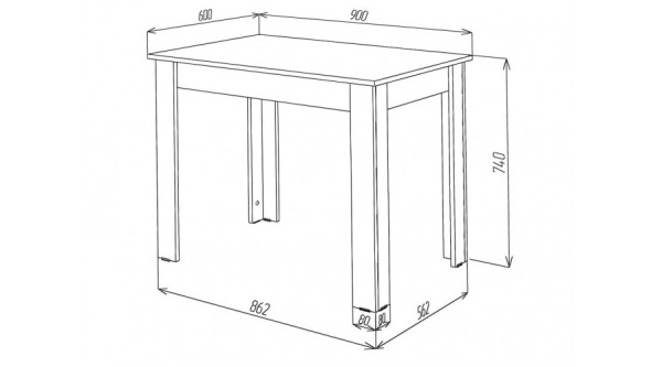 Стол Кай Цемент светлый / Белый