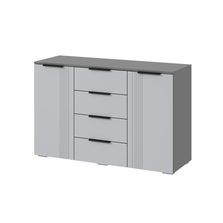 мс для спальни Альмерия КМ-1300 Серый графит / Бархат серый