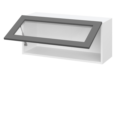 Шкаф верхний горизонтальный со стеклом ШВГС 800 Лондон дуб сканди (МДФ 16мм МС София)