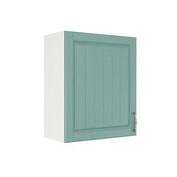 Шкаф верхний ШВ 600-1 Корпус: ЛДСП белый 16мм; фасад: фрезеровка Лондон, МДФ дуб изумруд 16мм