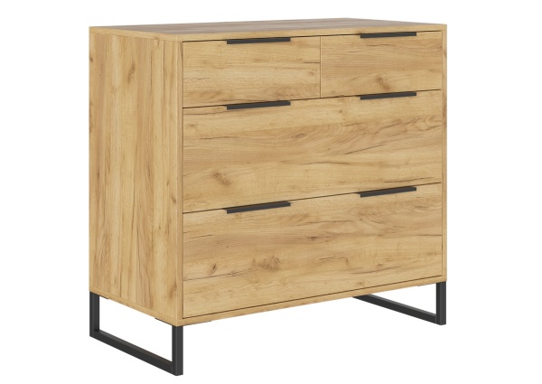 ЛОФТ Комод КМ-001 Корпус - Дуб Крафт золотой  Фасад ЛДСП - Дуб Крафт золотой