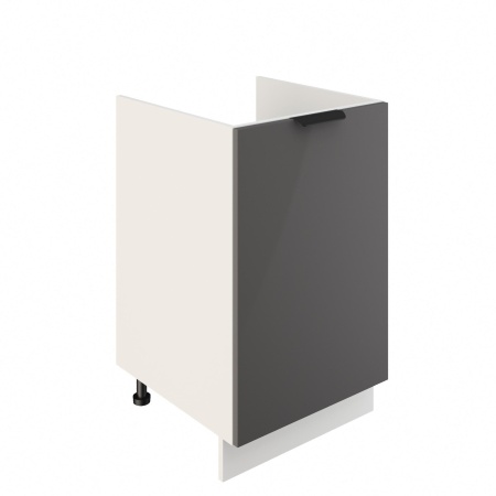 Шкаф нижний под мойку ШНМ 500 Корпус: ЛДСП белый 16мм; фасад: фрезеровка Норд, МДФ софт смок 16 мм