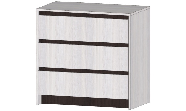 Бостон Комод 3 ящика Анкор светлый / Венге