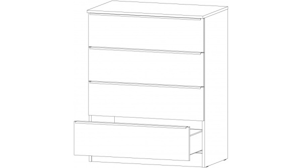 Элегант Комод 4 ящика Графит