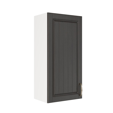 Шкаф верхний (премьер) ШВ 450Н Корпус: ЛДСП белый 16мм; фасад: фрезеровка Лондон, МДФ дуб венге 16мм