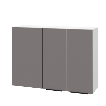 Шкаф верхний угловой ШВУП 1000 Корпус: ЛДСП белый 16мм; фасад: фрезеровка Оливия, МДФ моно брауни 16 мм