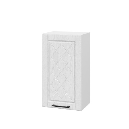 Шкаф верхний ШВ 400 Барселона белый массив (МДФ 16мм МС София)