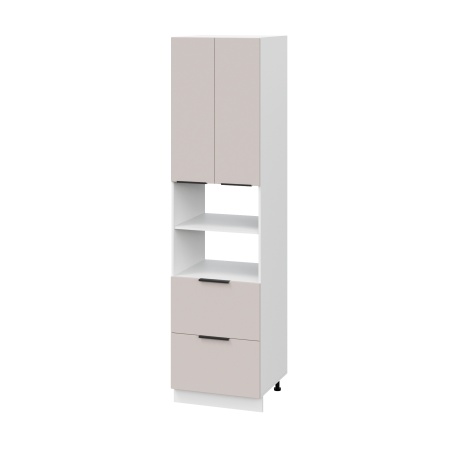 Пенал (премьер) ПД600Н-22Я Корпус: ЛДСП белый 16мм; фасад: фрезеровка Оливия, МДФ сиена тауп 16 мм