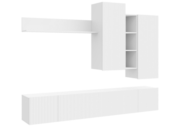 СКАНДИ Стенка МДФ НМ-001 ( Комплект ) Белый / Белый