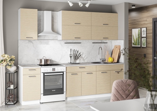 Кухня Ника-1 СНЯТО С ПРОИЗОВДСТВА Белый / Венге светлый