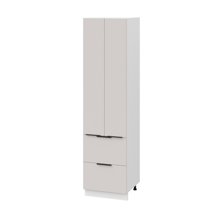 Пенал (премьер) П600Н-22Я Корпус: ЛДСП белый 16мм; фасад: фрезеровка Оливия, МДФ моно керамика 16 мм