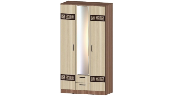 Шкаф 3-х створчатый Коста-Рика Ясень Шимо комбинированный