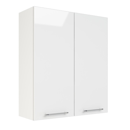 Шкаф верхний (премьер) ШВ 800Н Корпус: ЛДСП белый 16мм; фасад: фрезеровка Олива, МДФ глянец белый 16мм