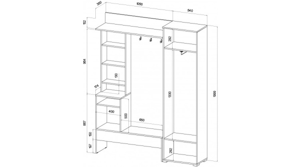 Прихожая Сабрина Дуб вотан / Графит
