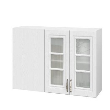 Шкаф верхний угловой со стеклом ШВУПС 1000 Лондон дуб сканди (МДФ 16мм МС София)