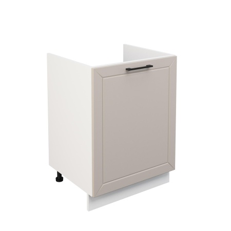 Шкаф нижний под мойку ШНМ 600-1 Корпус: ЛДСП белый 16мм; фасад: фрезеровка Кельн, МДФ софт бланж 16мм