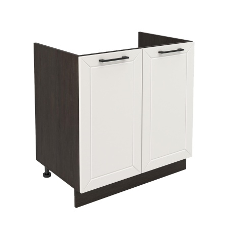 Шкаф нижний под мойку ШНМ 800 Корпус: ЛДСП венге 16мм; фасад: фрезеровка Кельн, МДФ софт айвори 16 мм