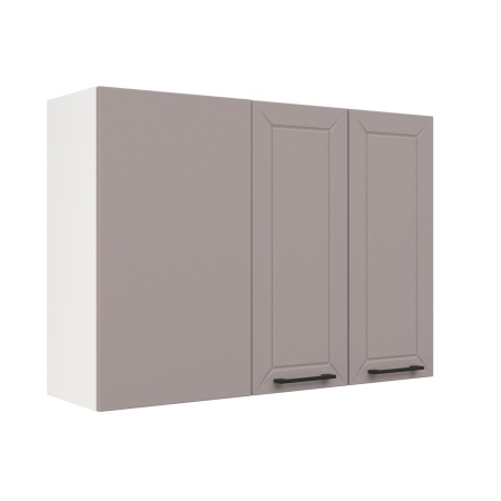 Шкаф верхний угловой ШВУП 1000 Корпус: ЛДСП белый 16мм; фасад: фрезеровка Кельн, МДФ софт тоффи 16мм