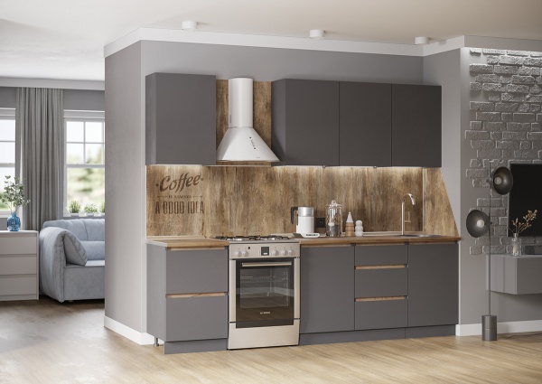Кухня Айден 2,0 Серый графит / Серый графит
