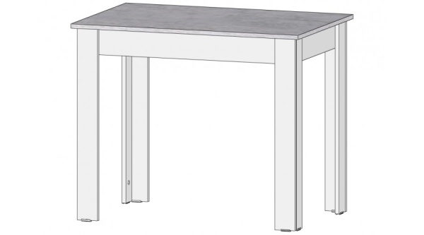 Стол Кай Цемент светлый / Белый