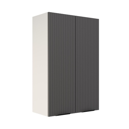 Шкаф верхний (премьер) ШВ 600Н Корпус: ЛДСП белый 16мм; фасад: фрезеровка Норд Line, МДФ софт маренго 16 мм