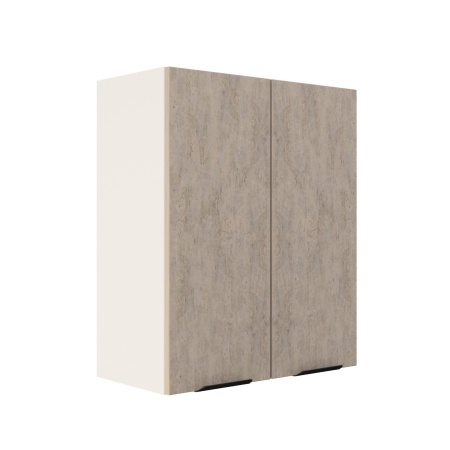 Шкаф верхний ШВ 600 Корпус: ЛДСП белый 16мм; фасад: фрезеровка Норд, МДФ камень беж 16 мм