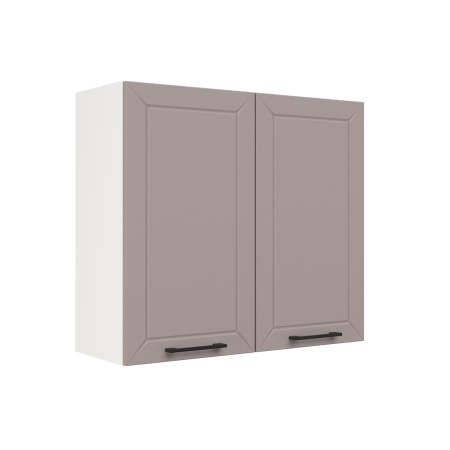 Шкаф верхний ШВ 800 Корпус: ЛДСП белый 16мм; фасад: фрезеровка Кельн, МДФ софт тоффи 16мм