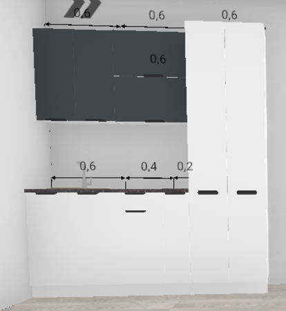 Кухня Норд даймонд / Софт смок 1,0 м + пенал 600 (4604)