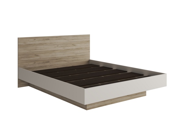 БОХО Кровать КР-001 (сп.место 1.6х2.0 м) Дуб крафт серый / Кашемир