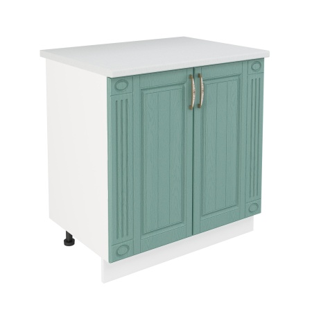 Шкаф нижний декор Лондон ШНД 800 Белый/дуб изумруд