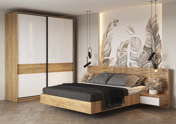 БОСТОН ШК-005 Шкаф-купе МДФ (Комплект) Дуб Крафт золотой / Белый