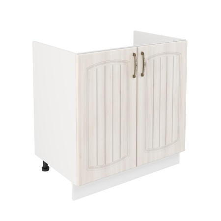 Шкаф нижний под мойку ШНМ 800 Корпус: ЛДСП белый 16мм; фасад: фрезеровка Гренада, МДФ сандал 16мм