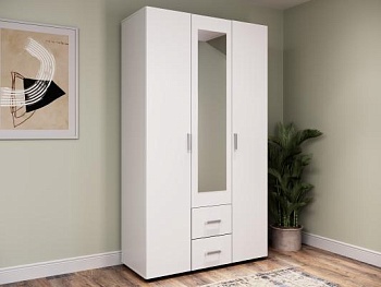 ЭВА Шкаф 3х створчатый ШК-019 Белый / Белый