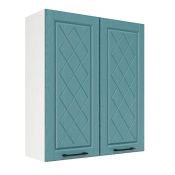 Шкаф верхний (премьер) ШВ 800Н Корпус: ЛДСП белый 16мм; фасад: фрезеровка Барселона, МДФ морское дерево 16мм