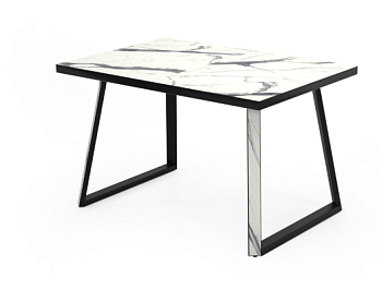 Стол Прайм CRAFT-М бабочка В2, пластик (1200*850*380) Мрамор белый / Черный