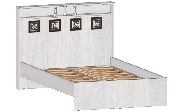 Кровать 2-х спальная Коста-Рика 1200 Анкор светлый