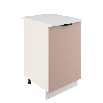 Шкаф нижний ШН 500 Корпус: ЛДСП белый 16мм; фасад: фрезеровка Норд, МДФ софт какао 16 мм