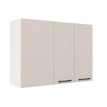 Шкаф верхний угловой ШВУП 1000 Корпус: ЛДСП белый 16мм; фасад: фрезеровка Кельн, МДФ софт бланж 16мм