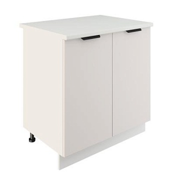 Шкаф нижний ШН 800 Корпус: ЛДСП белый 16мм; фасад: фрезеровка Норд, МДФ софт даймонд 16 мм