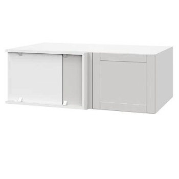 Шкаф верхний угловой антресоль ШВУА 1000 Корпус: ЛДСП белый 16мм; фасад: фрезеровка Диада, МДФ лофт крем 16 мм