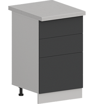 Шкаф нижний с тремя ящиками ШН3Я 500 Гарден Графит софт